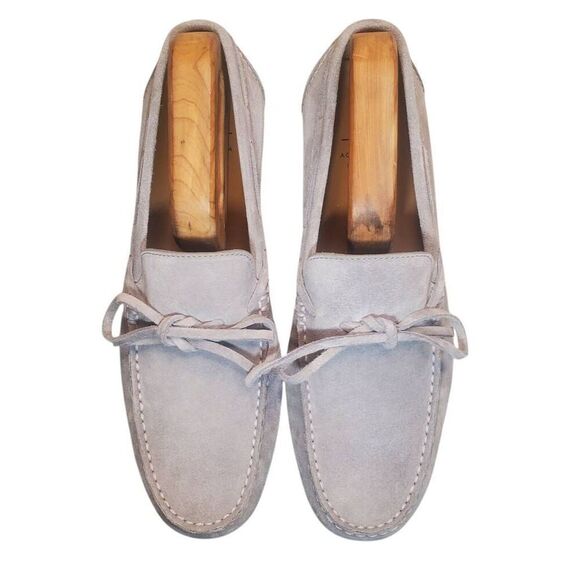 Mens Aquatalia Weatherproof Brian Gray Suede  Driving Loafers Shoes Size 8.5 - Picture 1 of 10